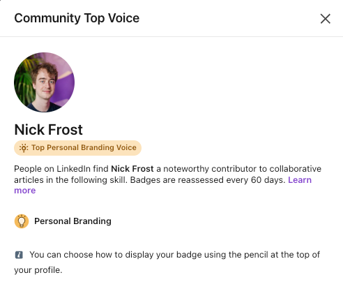 How to get a LinkedIn "Top Voice" badge